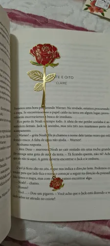 Marcador de livros rosa vermelha