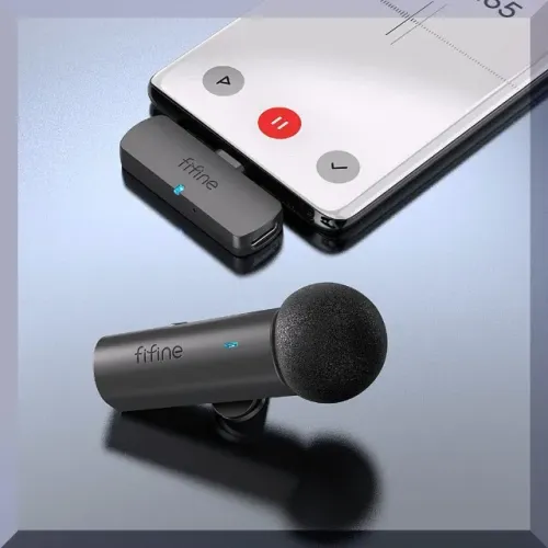 Microfone lapela bluetooth Fifine M6 2.4g sem fio Pronta Entrega