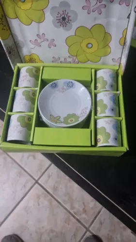 Conjunto 6 xicaras c/ pires Hércules Porzellan RETRO