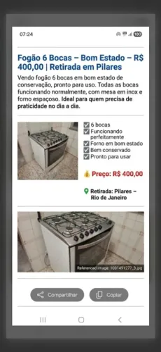 Fogão 6 bocas Electrolux