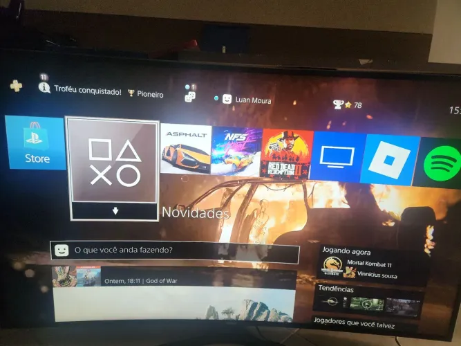 Ps4 pró  1 terá com caixa vários jogos controle cabo