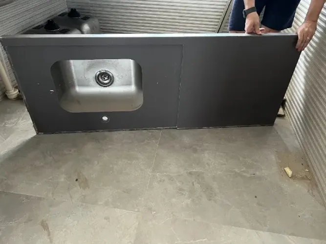 Bancada Interlam Gray com Cuba 152x60cm