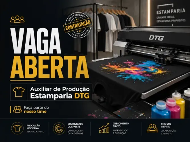 Auxiliar de Produção - Estamparia Pré-tratamento DTG e Carrossel Automático