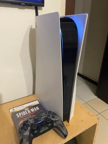 Ps5 1tb mídia fisica impecável + 1 controle + 1 jogo