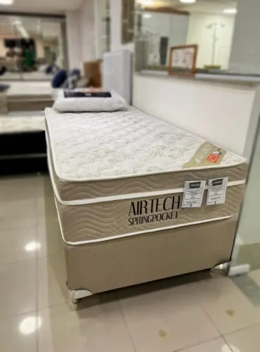 Cama Box Solteiro Ortobom Airtech Spring Pocket com Molas ensacadas - Entrega Imediata