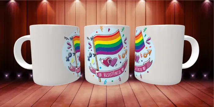 Caneca Porcelana Personalizada LGBT