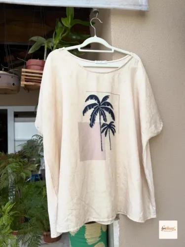 Blusa / Bata Estampada Coqueiros - Filipa Tamanho XGG