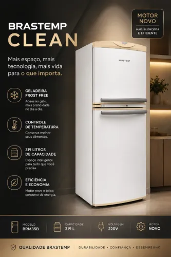 Geladeira Brastemp Clean Frost Free BRM35B 319L 220V ? Motor novo