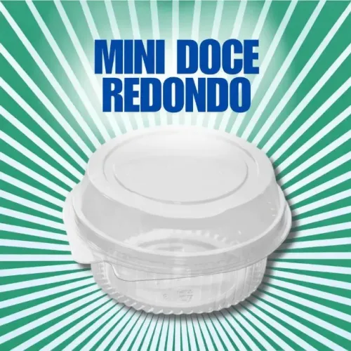 Embalagem mini doce redondo tampa articulada 120 ml 