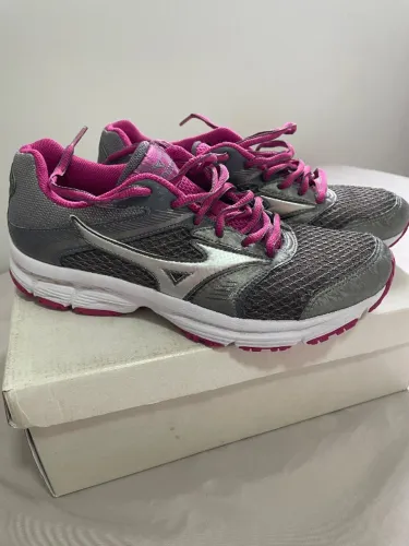 Tênis Mizuno Original Nº 38 Cinza com Rosa | Excelente Estado | Pouco Uso