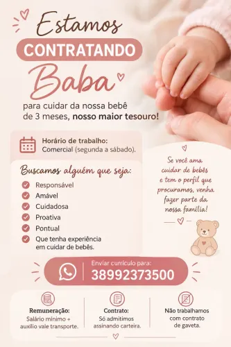 Vaga para babá