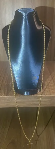 Cordão baiano dourado 70 cm 3mm