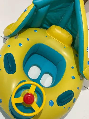 Boia Bote Bebê Infantil Inflavél Piscina com Cobertura de Proteção