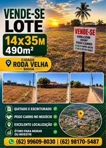 Lote Roda velha De Cima Lote na avenida do Banco Sicred na entrada da BR 020