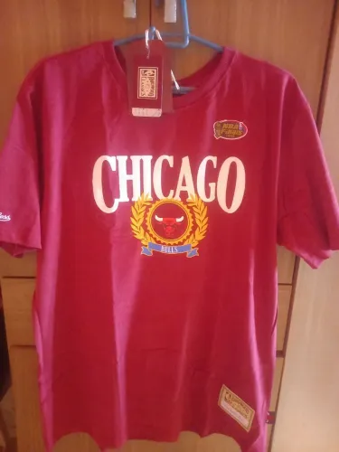 Camiseta bulls chicago oficial mitchell and ness na tag