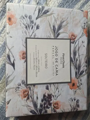 Jogo de cama solteiro, 3 peças, 100% algodão