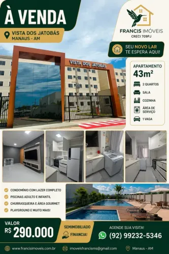 Apartamento com 2 quartos em Planalto - Manaus - AM Condominio Vista do Jatobas