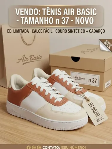 TÊNIS AIR BASIC - TAMANHO 37 (NOVO)