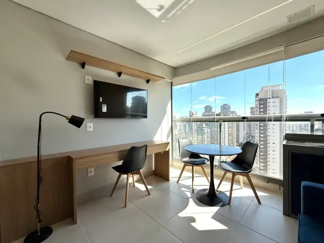 Apartamento studio para alugar ou vender mobiliado no Air Brooklin próx. metrô, Berrini, A