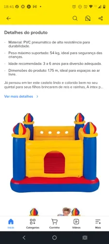 Pula pula inflável infantil