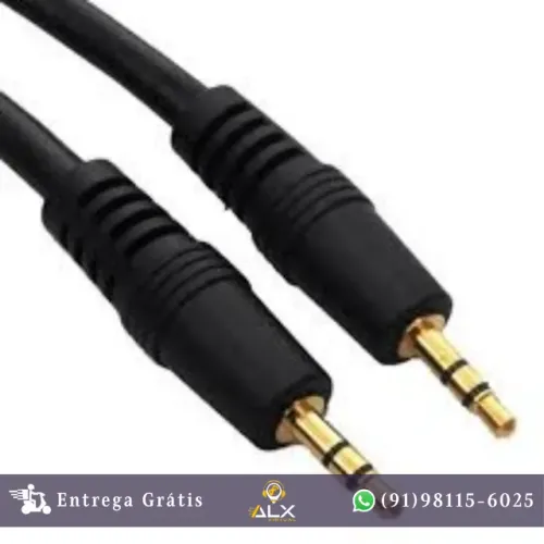 Cabo Auxiliar de Som P2 x P2 Macho *ENTREGA GRÁTIS*