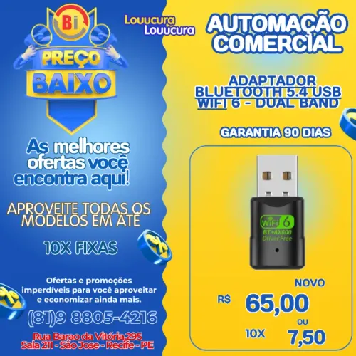 Adaptador USB WiFi, Bluetooth 600Mbps, adaptador de rede sem fio de banda dupla 5G/2.4G