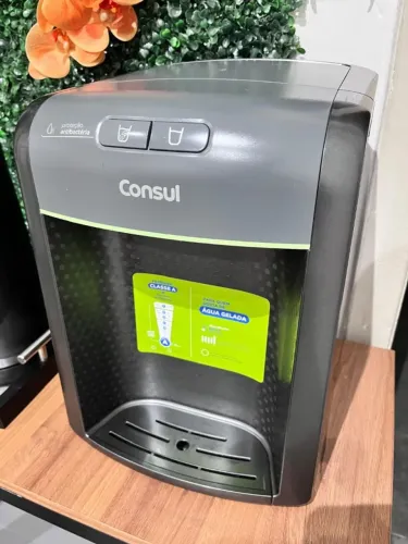 Purificador filtro de água Consul cinza refrigerado com proteção antibactérias CPB34AF