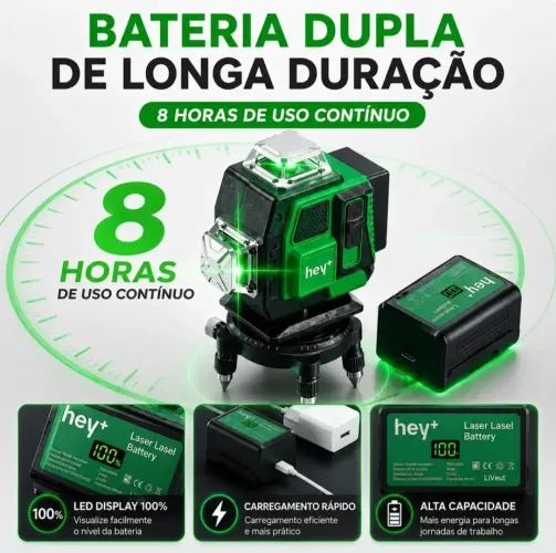 Nível a lazer 16 linhas 2 baterias e acessórios