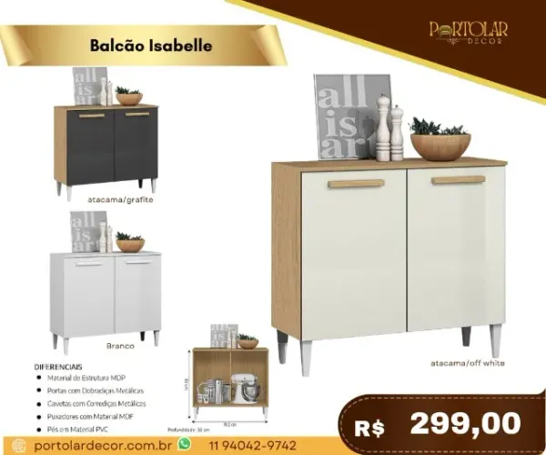 Balcão Isabelle, a pronta entrega