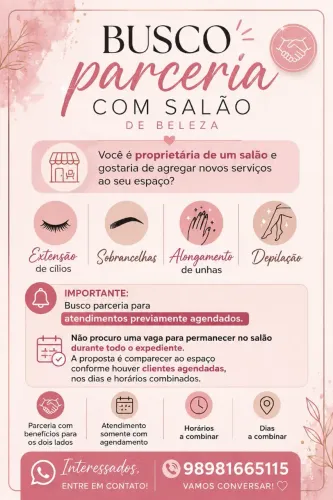 Busco parceria em salão de beleza