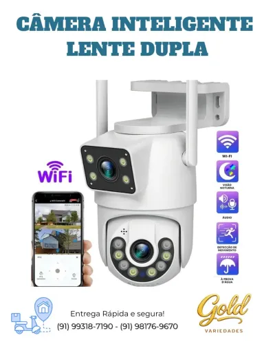 Câmera IP Wi-Fi 2 Lentes