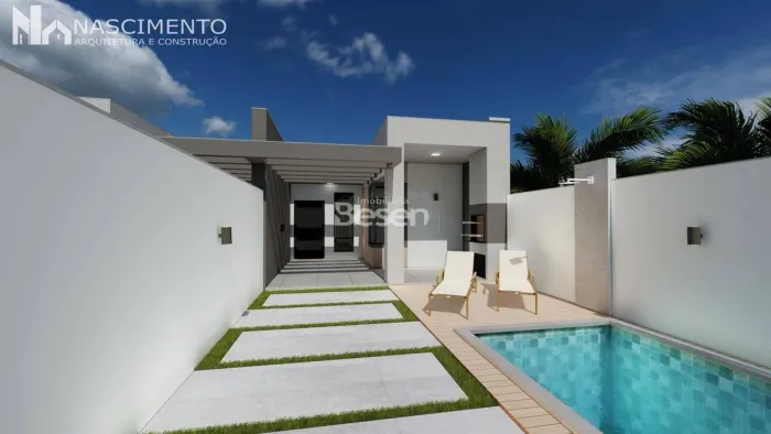 CASA MODERNA COM PISCINA, 03 QUARTOS (01 SUÍTE), BOA LOCALIZAÇÃO