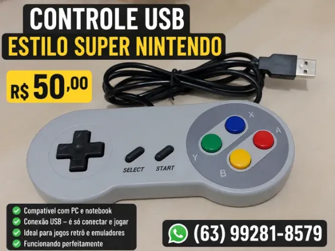 CONTROLE USB ESTILO SUPER NINTENDO - À VENDA! ?