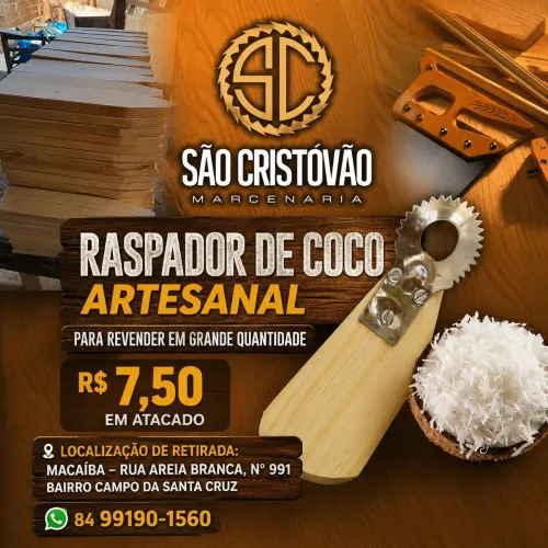 Raspador de coco artesanal