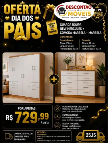 Guarda Roupa New Hércules com Comoda