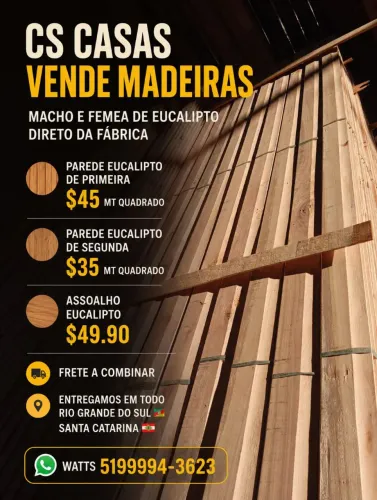 Parede assoalho de eucalipto 
