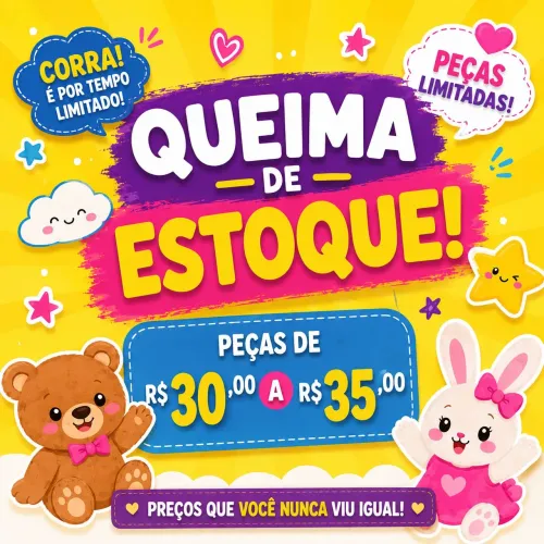 Vestidos, conjuntos, blusas e camisas, jeans infantil e muito mais.