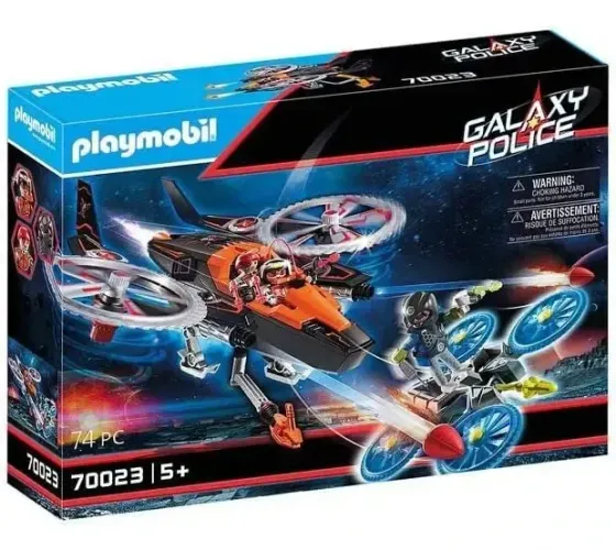Playmobil Piratas Galácticos Com Helicóptero 70023 - 74 peças