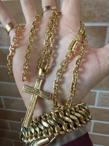 Corrente Maciça de ouro 74.44g 18k procedência garantia eterna