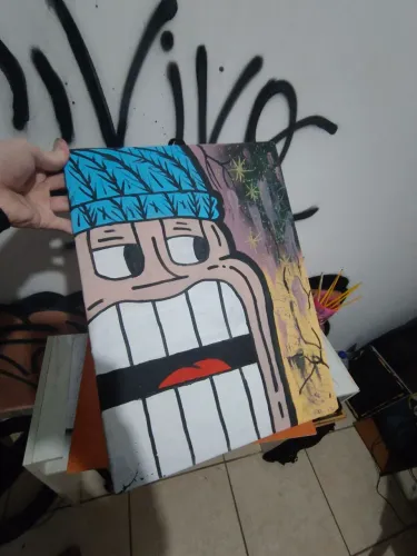 Quadro estilo grafite feito a mão 