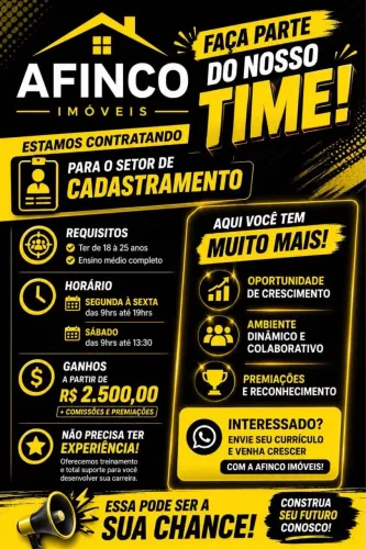 Vaga em setor de cadastro. - Contratação imediata