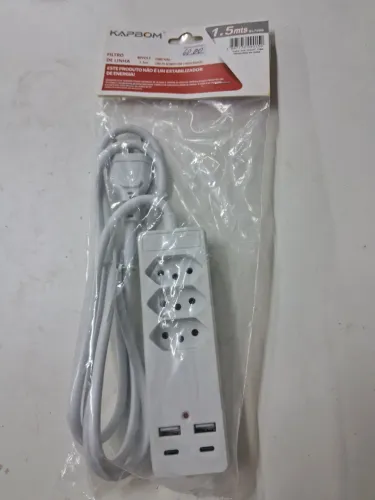 Filtro de Linha Kapbom com 2 entradas USB