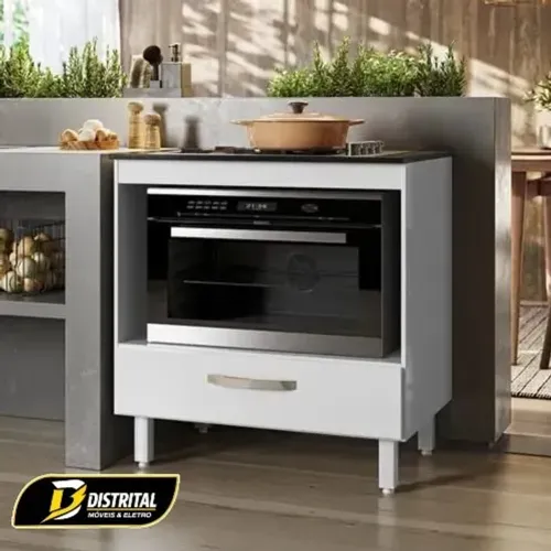 Balcão Mila Para Cooktop e Forno 1 Gaveta 4 ou 5 Bocas Pronta Entrega