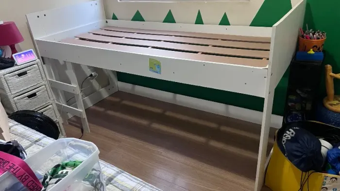 Cama infantil escada escorregador alta