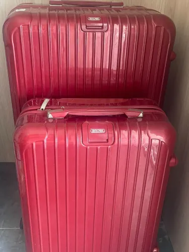 Mala Rimowa Salsa Deluxe ORIGINAL 1 Grande e 1 de Bordo Vermelho-vinho (Oriental red)