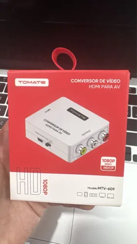 conversor de vídeo HDMI para AV (RCA) da marca Tomate, modelo MTV-609.  