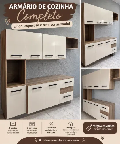? ARMÁRIO DE COZINHA COMPLETO - LINDO E BEM CONSERVADO! ?