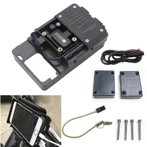 Suporte Universal para Celular/GPS de Moto com Carregador USB - Compatível com BMW