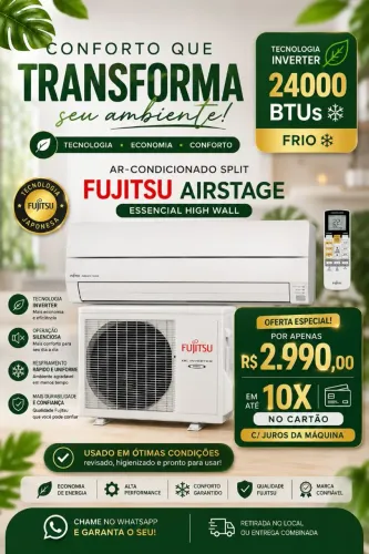 AR-CONDICIONADO FUJITSU AIRSTAGE INVERTER 24.000 BTUs