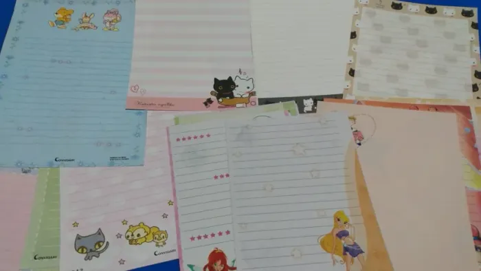 Lote de papel de carta 47 folhas papéis de carta